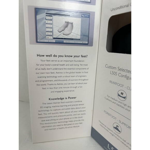 Aetrex Foot Orthotic Insoles L505 Men's Size 10 Leather Arch Support New - Picture 5 of 5